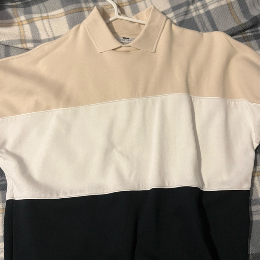 Topman Collared Sweater, three tone Size S fits oversized